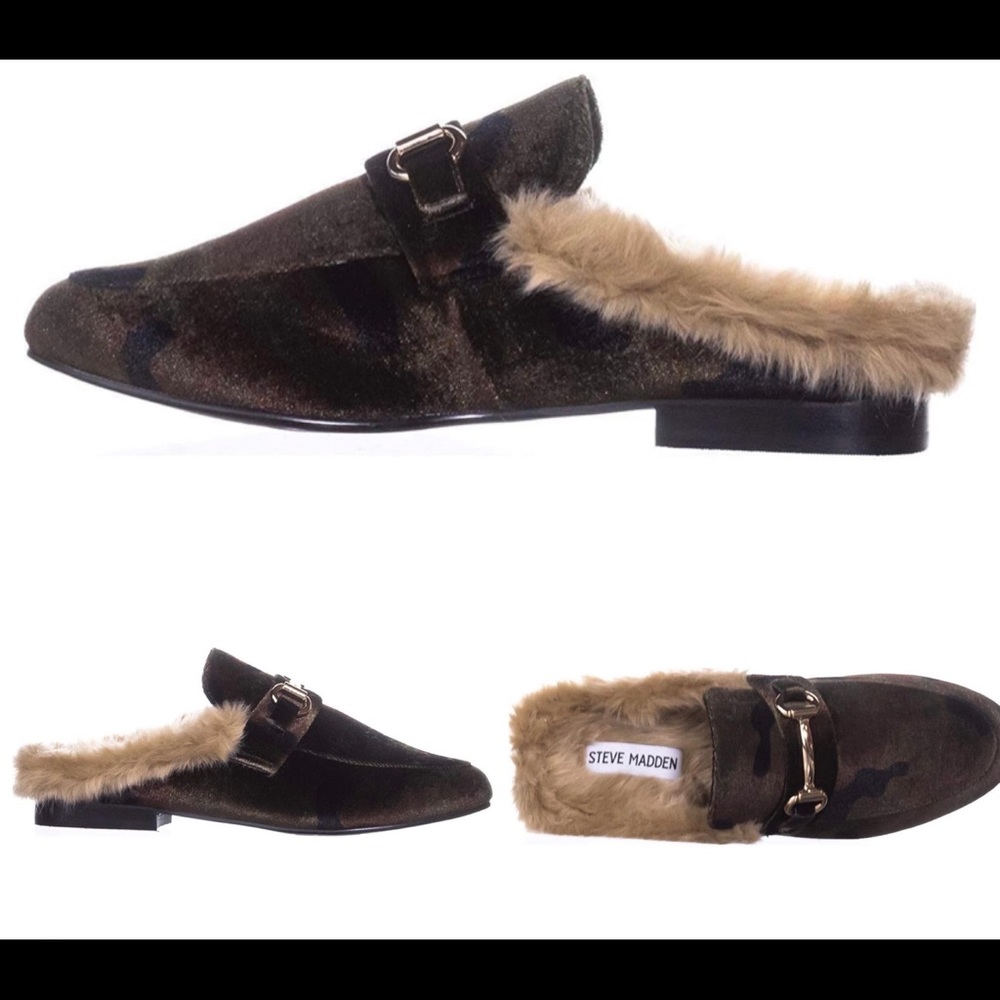 Steve Madden camo mules